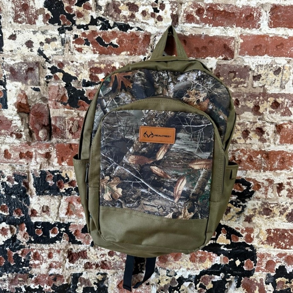 Realtree Laptop Backpack Camo Green Brown Padded Tech Bag NWT